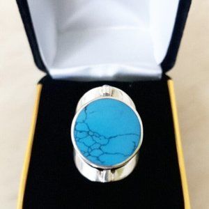 Ring Silver 950 Adjustable Ring with natural stones 2 colors/reversible new